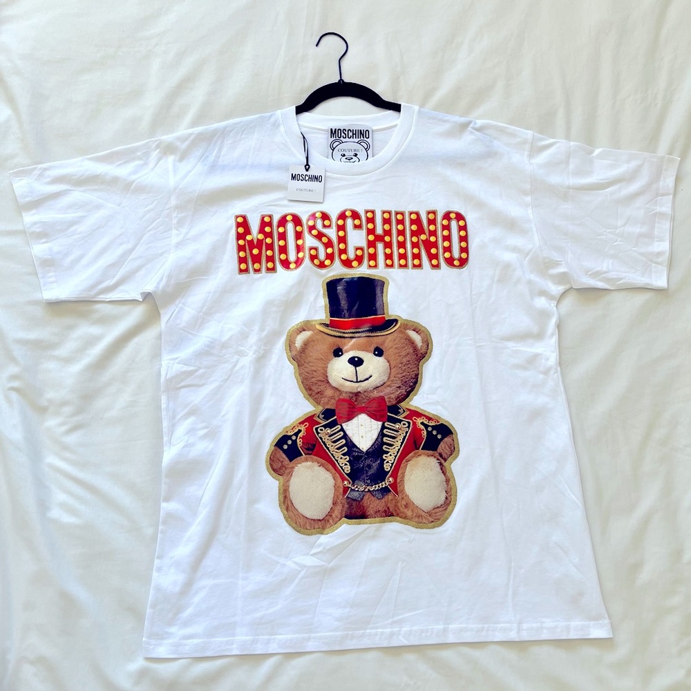 Brand New *** Moschino Couture Teddy Bear Cotton T-shirt - White